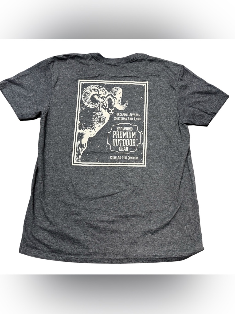 Browning Men’s Short Sleeve Tshirt Big Horn Sheep Size Large Dark Gray NWOT